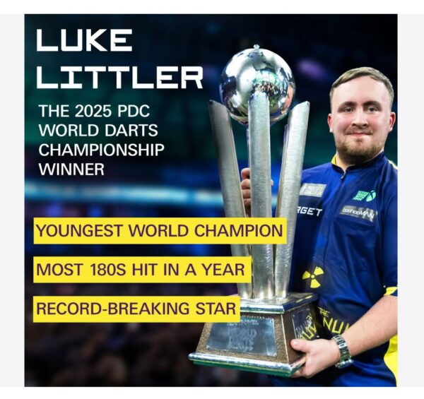 Target Luke Littler World Champion 2025 Surround And Dartboard Set - Image 5