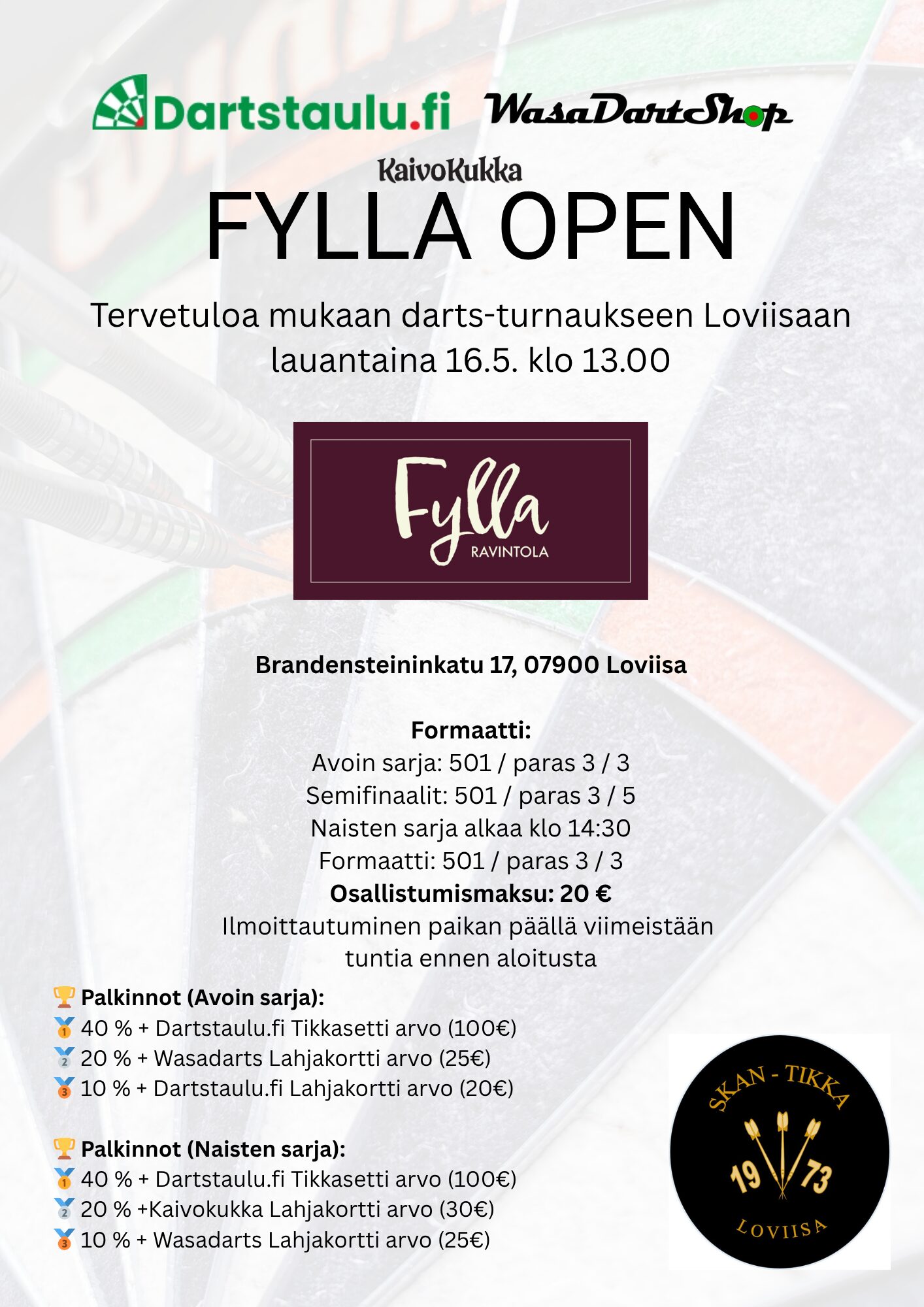FYLLA-OPEN darts kilpailu