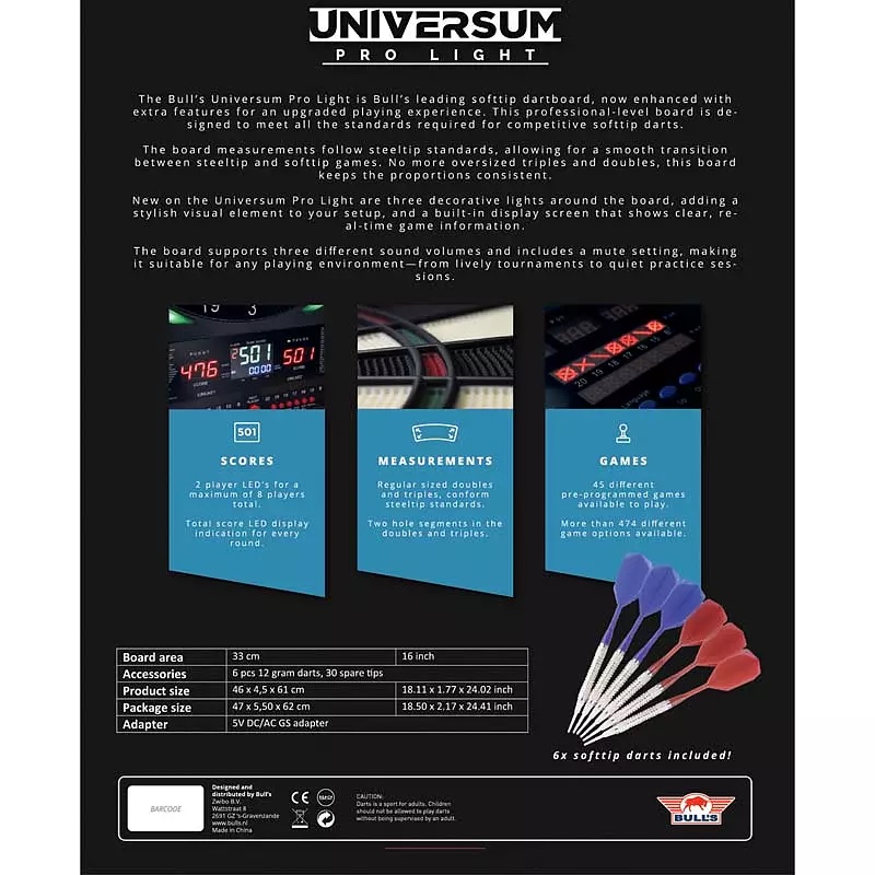 Bulls NL Universum Pro L Electronic SOFTTIP Dartboard
