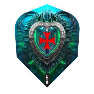 Shot Future Knights Dreadheart No6 darts sulka — synkkä ritarihenkinen design, 100 mikronia, Small Standard -muoto