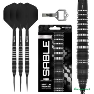 Red Dragon Sable Torpedo Switch Point 90% dartstikat, etupainoiset mustat rungot ja Nitro Flite -varret