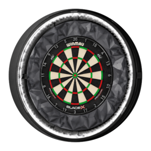 Winmau Blade X dartstaulu, Precise 180 3D Surround ja Winmau Plasma 360 valo -setti